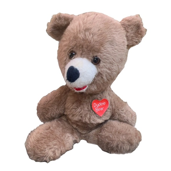 Animal Fair Dydee Teddy Bear 1970s Sitting Heart On Chest 10” Inches Plush - Picture 1 of 8